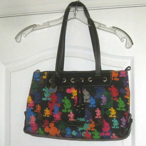 Disney DOONEY & BOURKE Mickey Mouse 10th Anniversary Purse Tassel Tote PLS READ - Picture 1 of 11